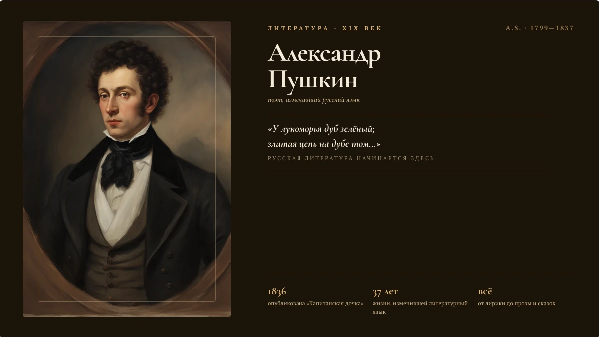 Пример слайда «Александр Пушкин»