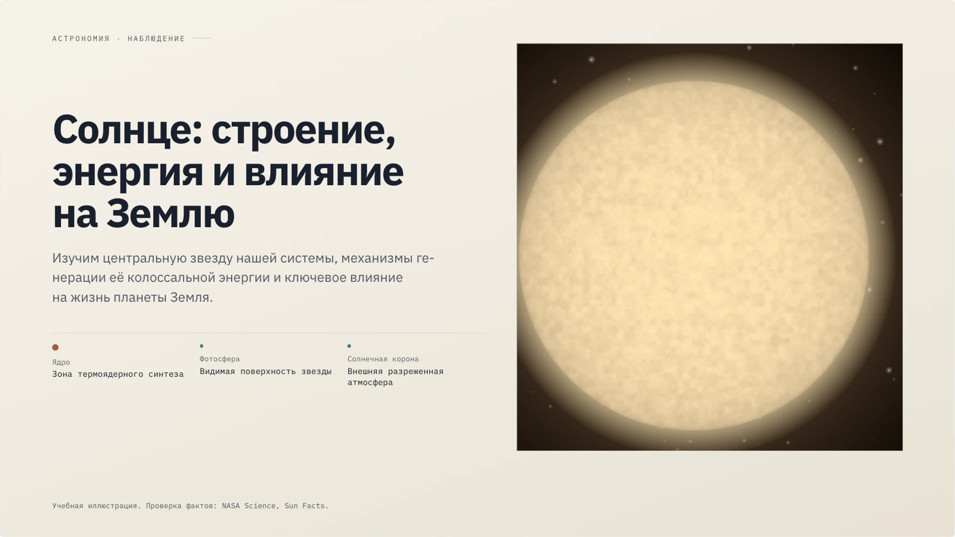 Обложка: Солнце: строение, энергия и влияние на Землю