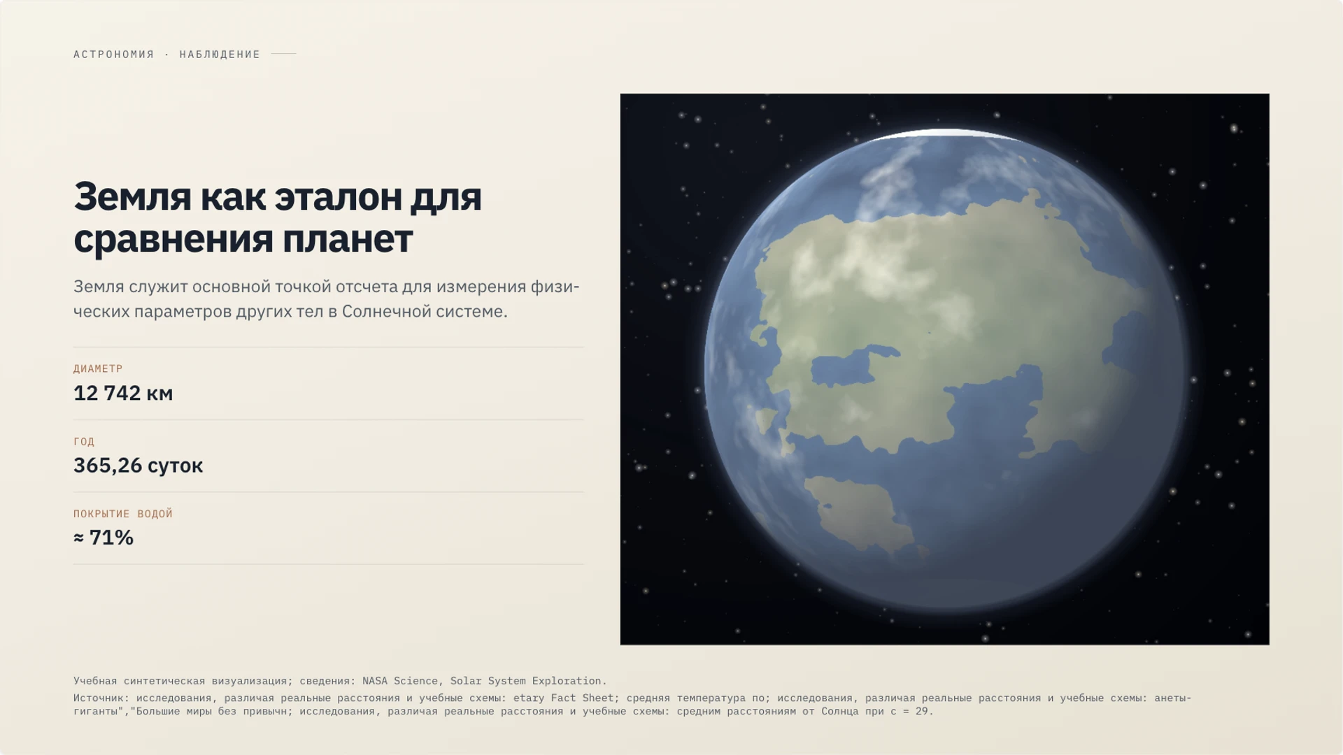 Слайд 10 «Земля как эталон для сравнения планет» из презентации «Солнечная система».