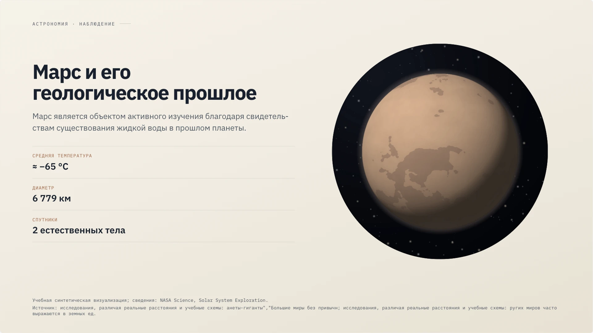Слайд 11 «Марс и его геологическое прошлое» из презентации «Солнечная система».