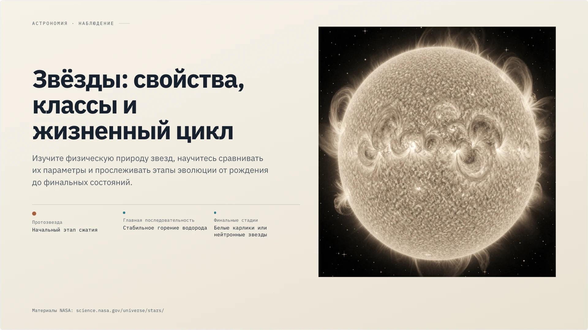 Обложка: Звёзды: свойства, классы и жизненный цикл