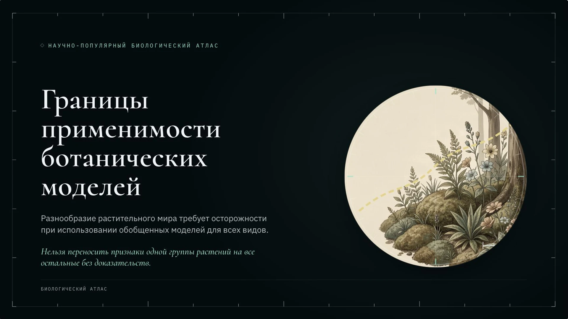 Слайд 3 «Границы применимости ботанических моделей» из презентации «Ботаника: наука о растениях».