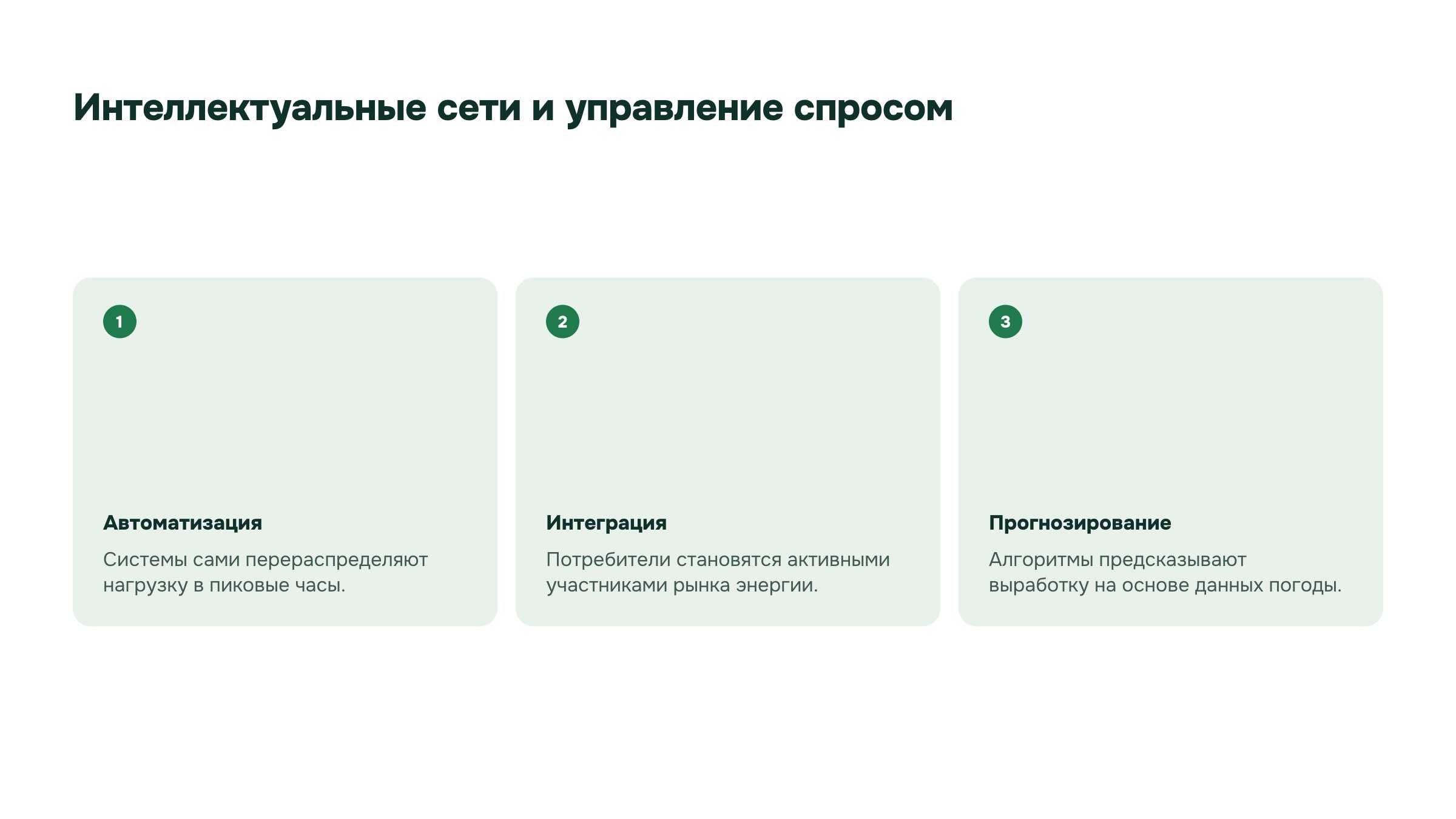 Слайд 24. Интеллектуальные сети и управление спросом. Интеллектуальные сети связывают прогноз выработки, управление нагрузкой и участие потребителей.