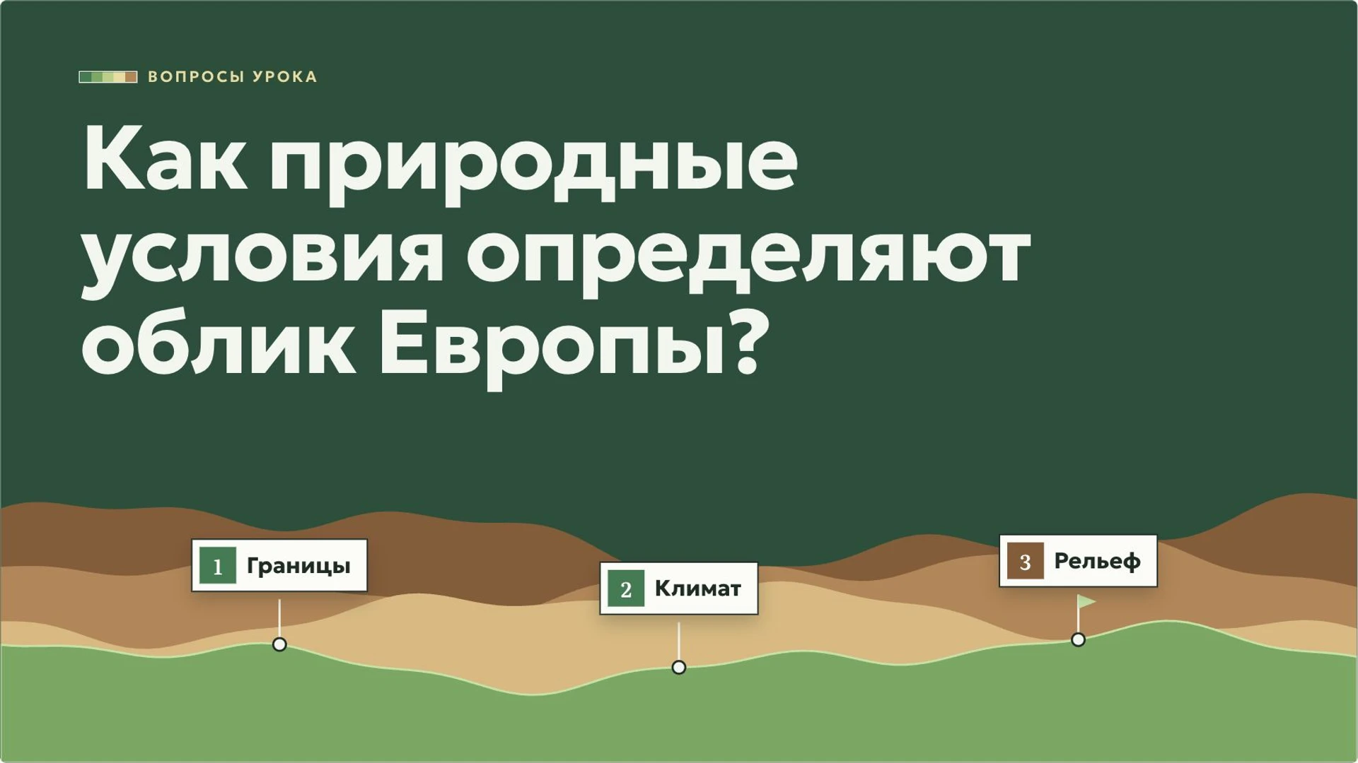 Слайд 2 «Как природные условия определяют облик Европы?» из презентации «Европа: положение, рельеф и природные особенности».