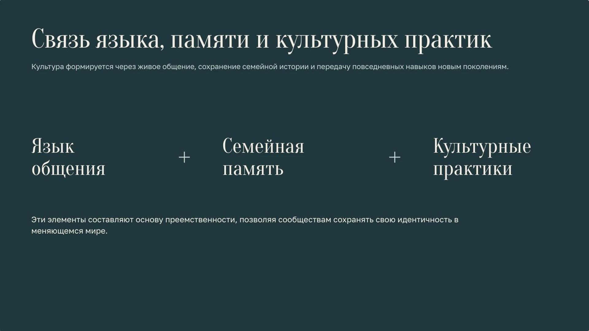 Слайд 2 «Связь языка, памяти и культурных практик» из презентации «Народы мира».