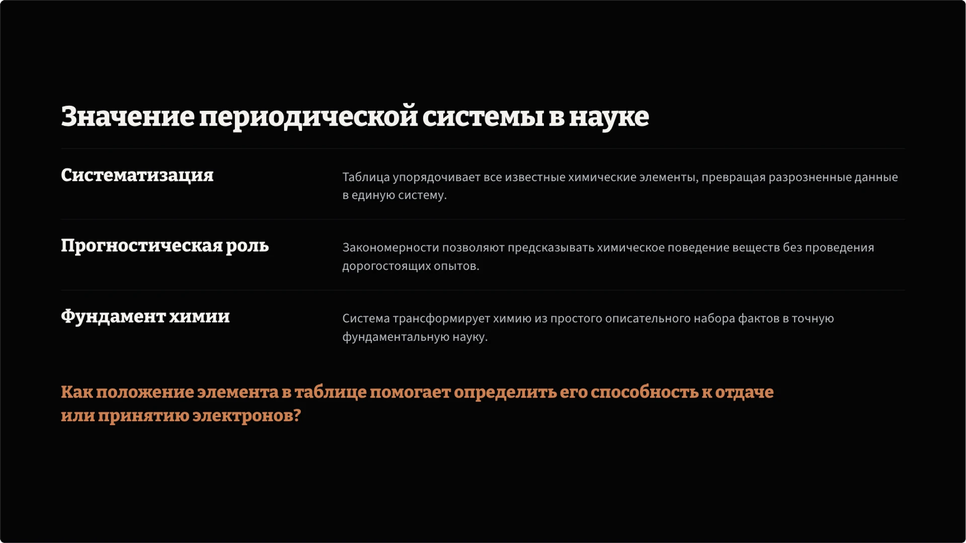 Слайд 10 «Значение периодической системы в науке» из презентации «Химические элементы».