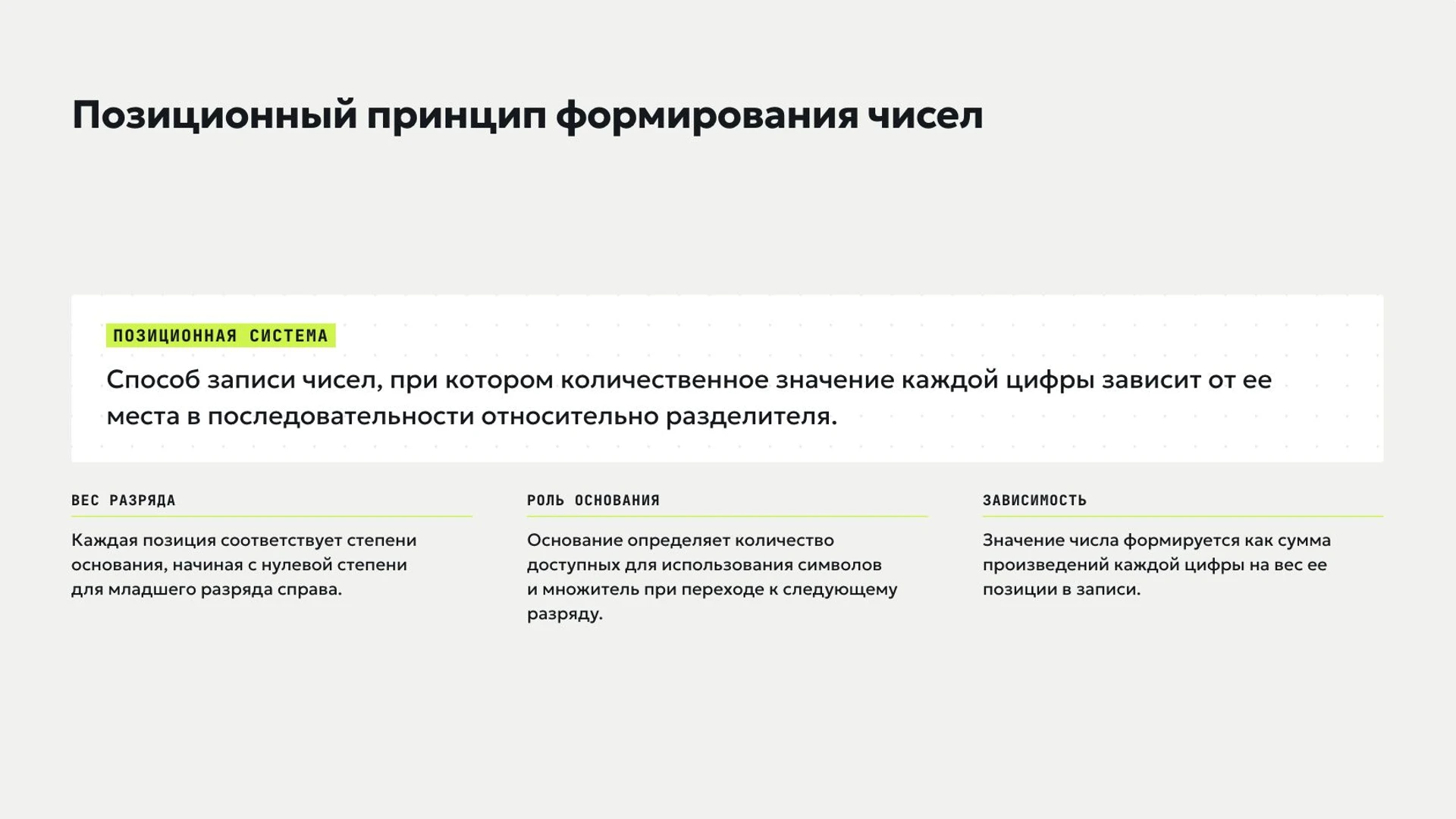 Слайд 3 «Позиционный принцип формирования чисел» из презентации «Системы счисления».