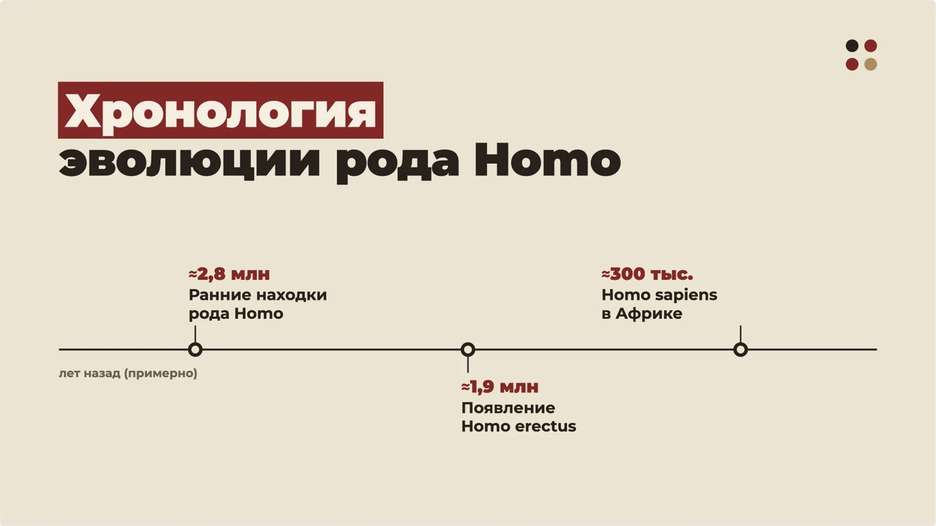 Слайд 5 «Хронология эволюции рода Homo» из презентации «Древнейшие люди».