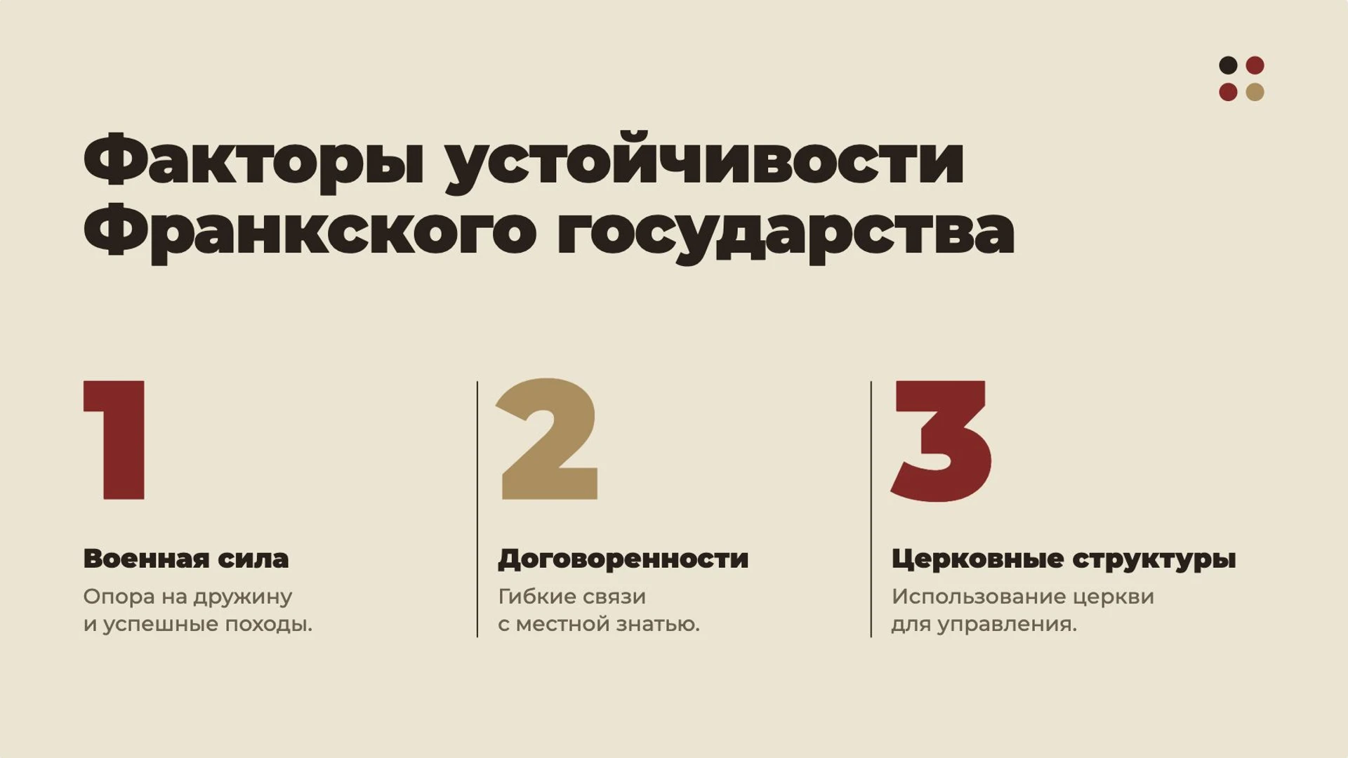 Слайд 9 «Факторы устойчивости Франкского государства» из презентации «Хлодвиг и Франкское королевство».