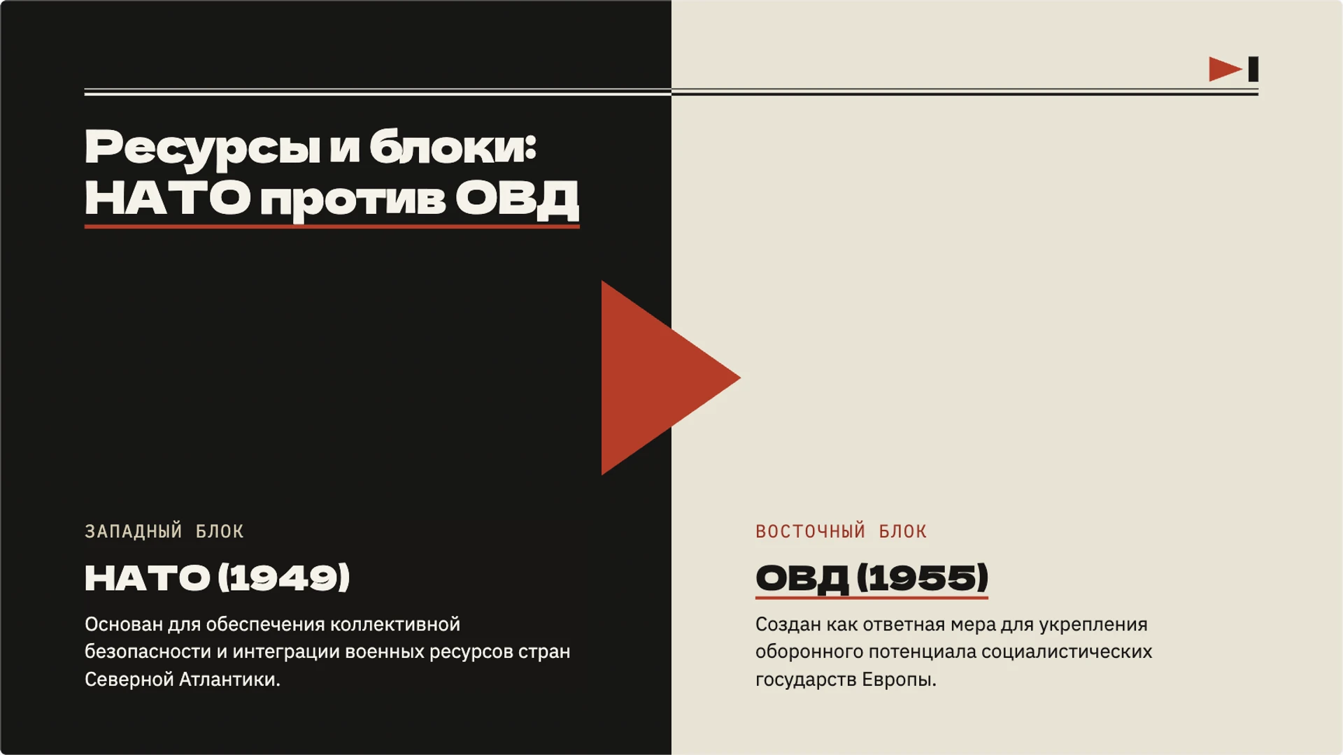 Слайд 4 «Ресурсы и блоки: НАТО против ОВД» из презентации «Холодная война: противостояние и разрядка».
