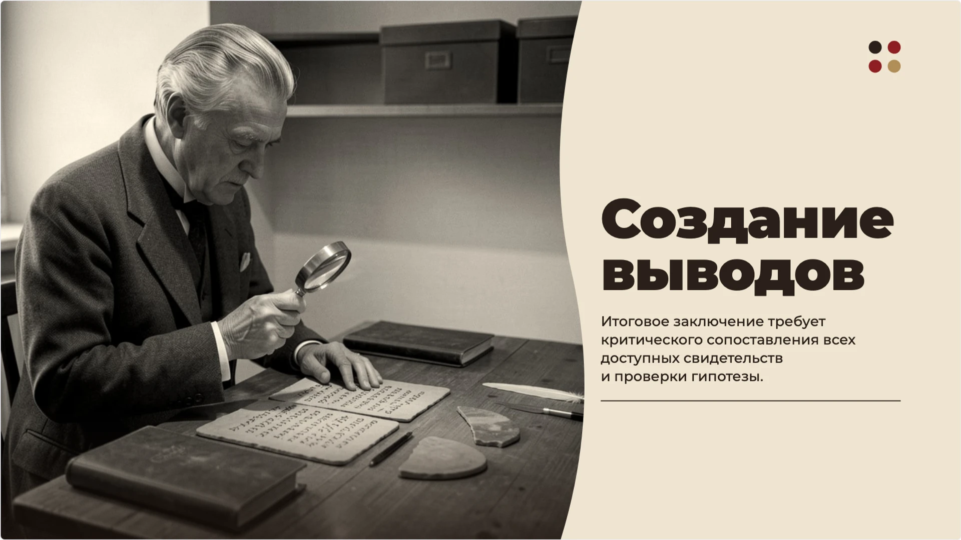 Слайд 8 «Создание выводов» из презентации «История как наука: время, источники и объяснение прошлого».