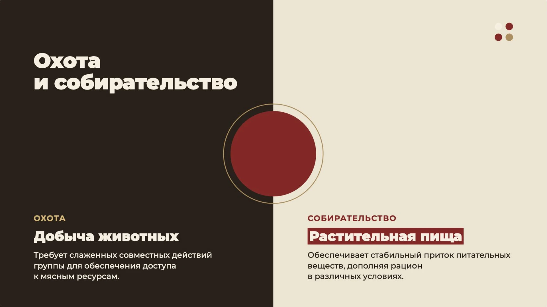 Слайд 4 «Охота и собирательство» из презентации «Первобытные охотники и собиратели».