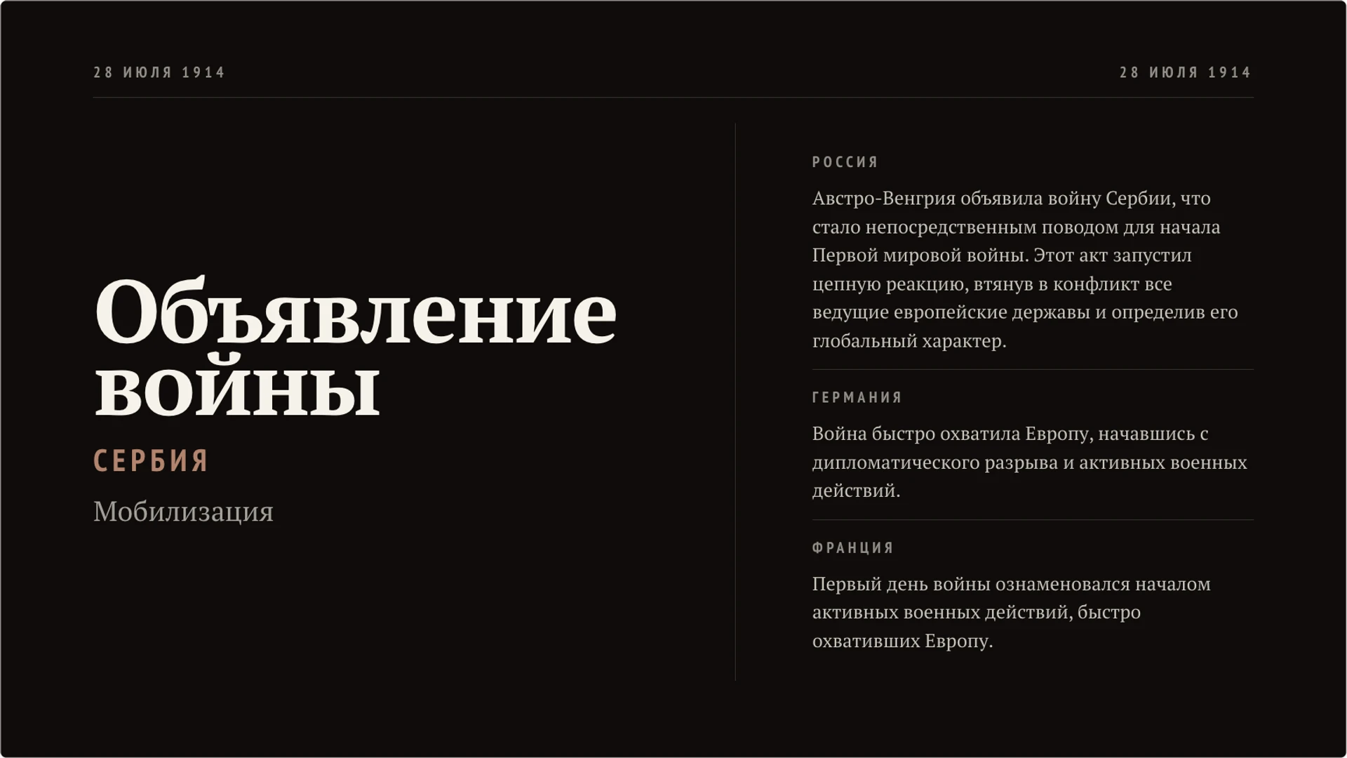 Слайд 2 «28 июля 1914: Начало Великого Раздора» из презентации «Первая мировая война».