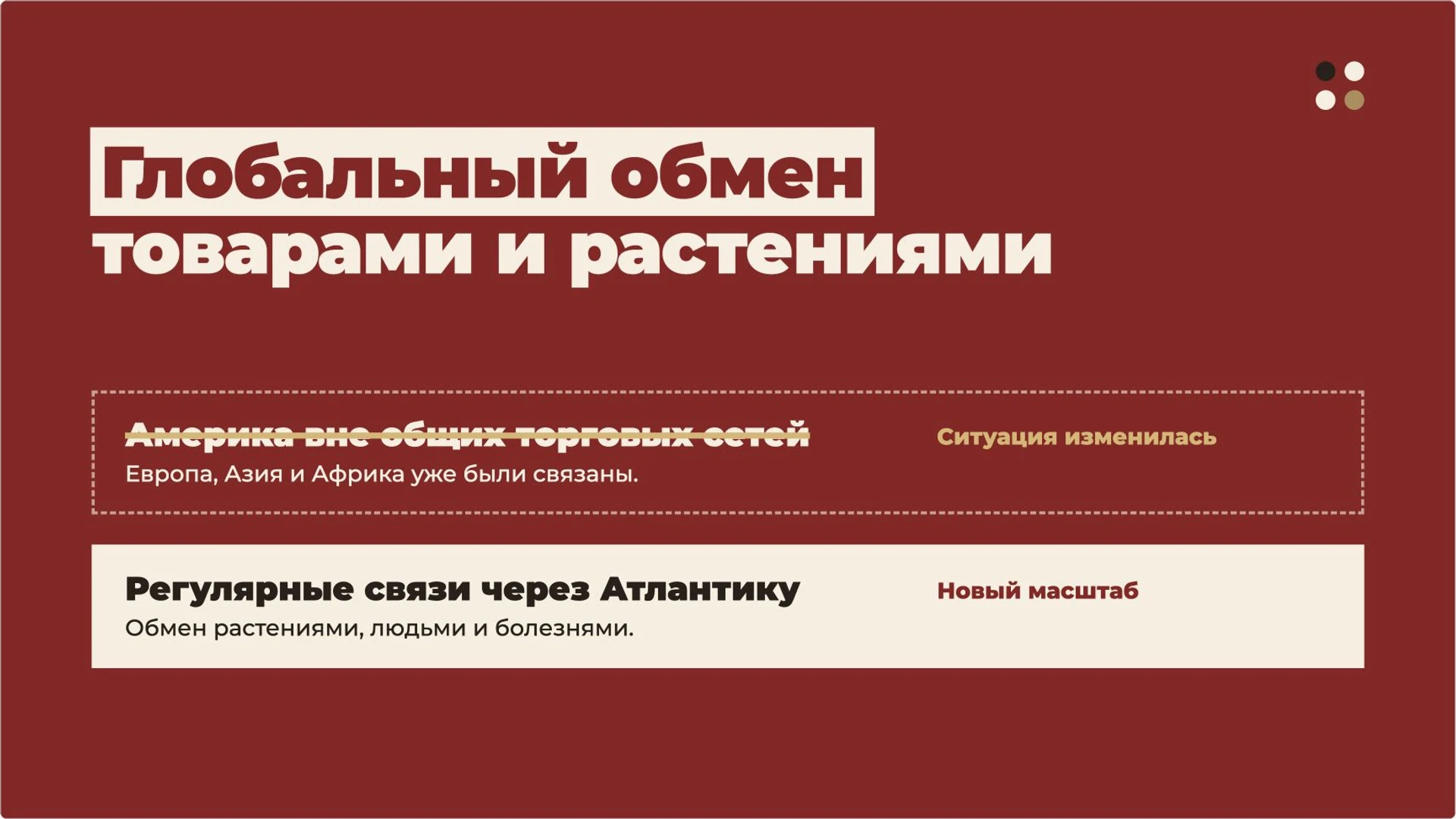 Слайд 12 «Глобальный обмен товарами и растениями» из презентации «Великие географические открытия».