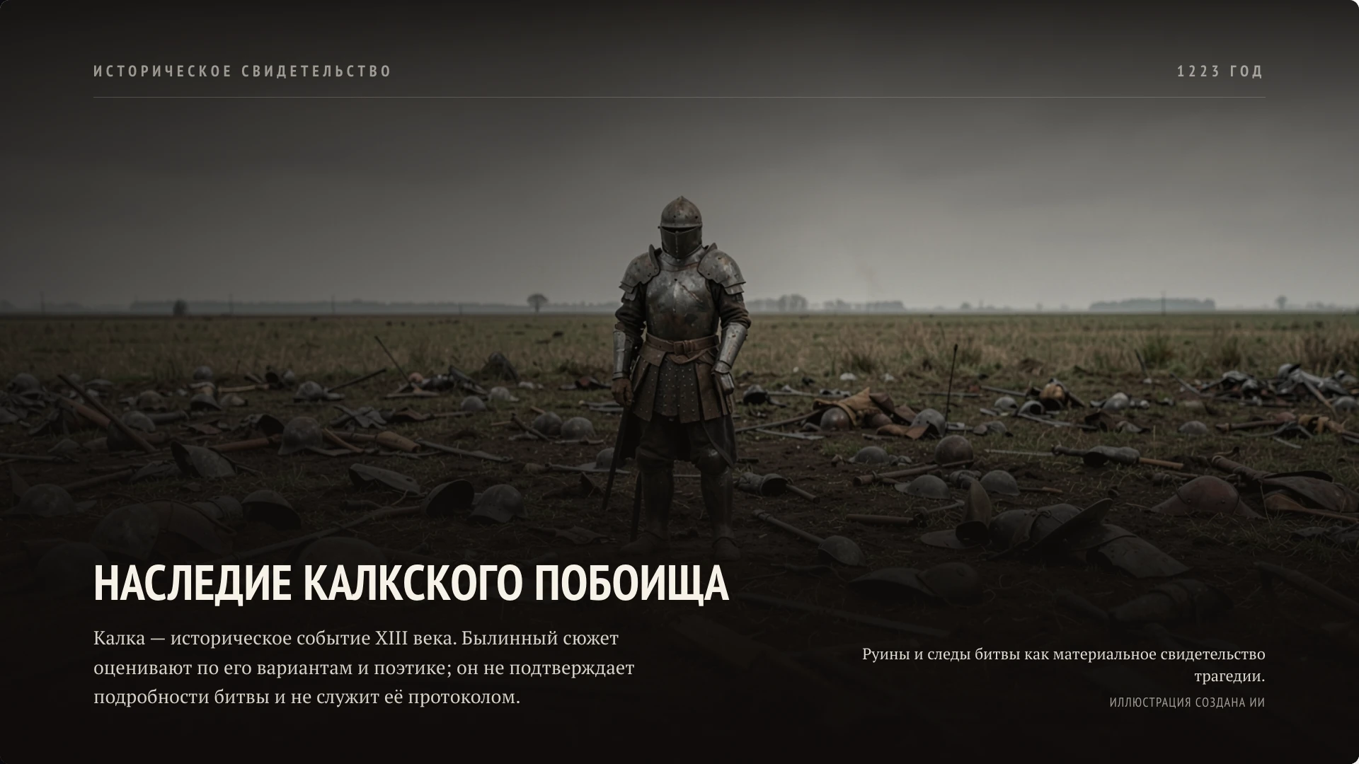 Слайд 7 «Наследие Калкского побоища» из презентации «Былины: история и образы богатырей».