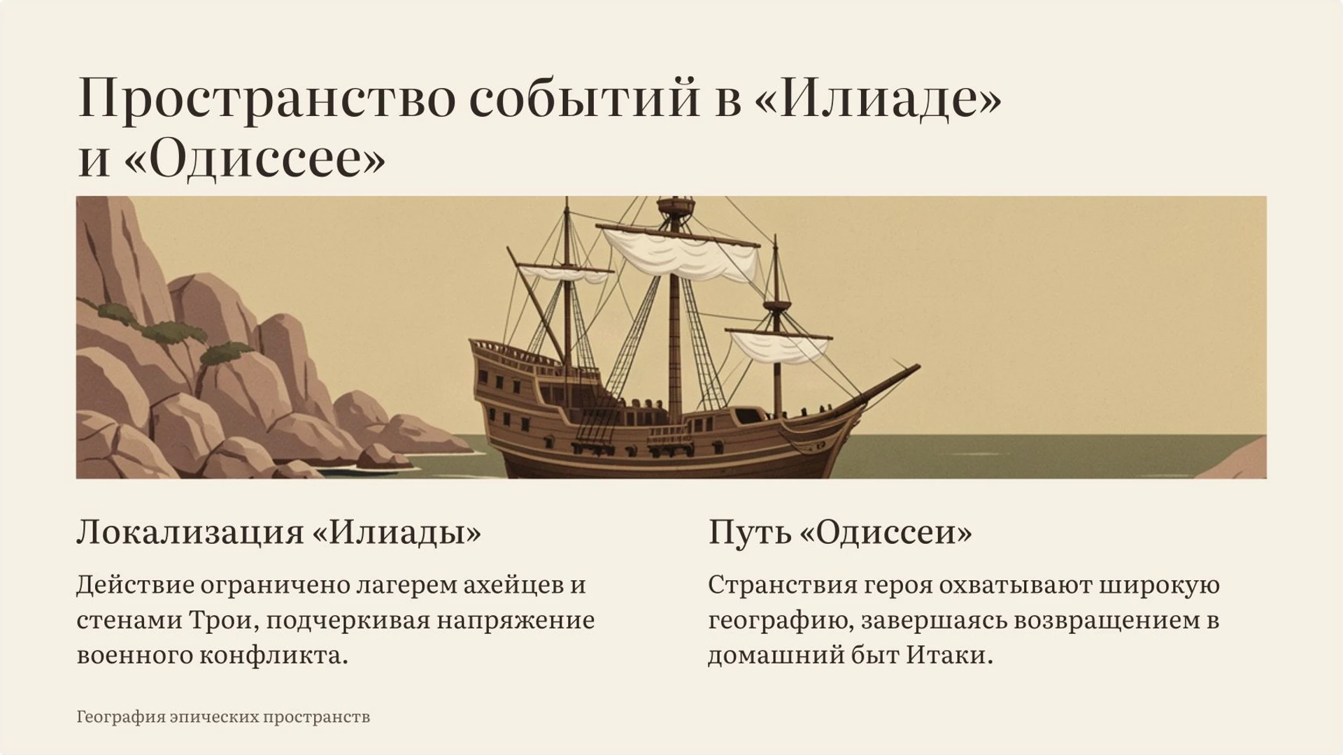 Слайд 3 «Пространство событий в «Илиаде» и «Одиссее»» из презентации «Гомер, «Илиада» и «Одиссея»».