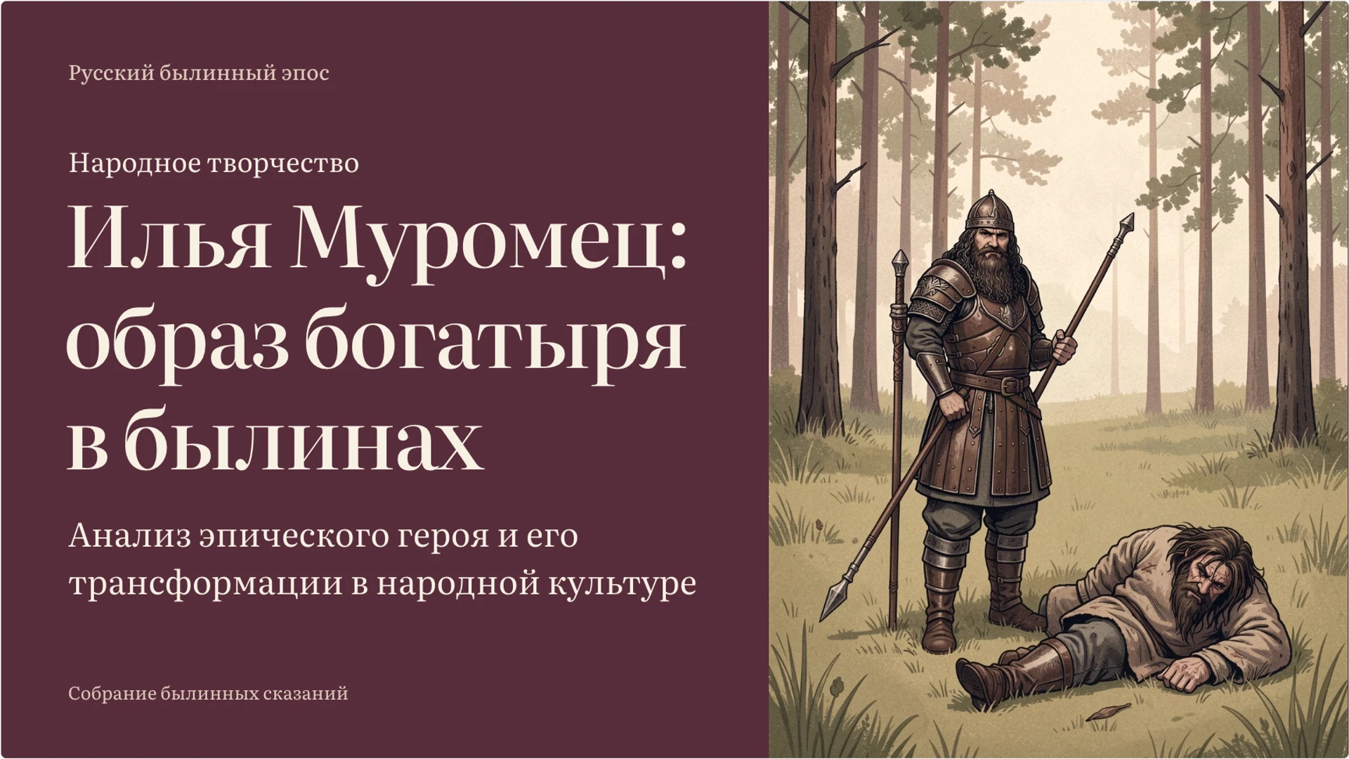 Обложка: Илья Муромец: образ богатыря в былинах