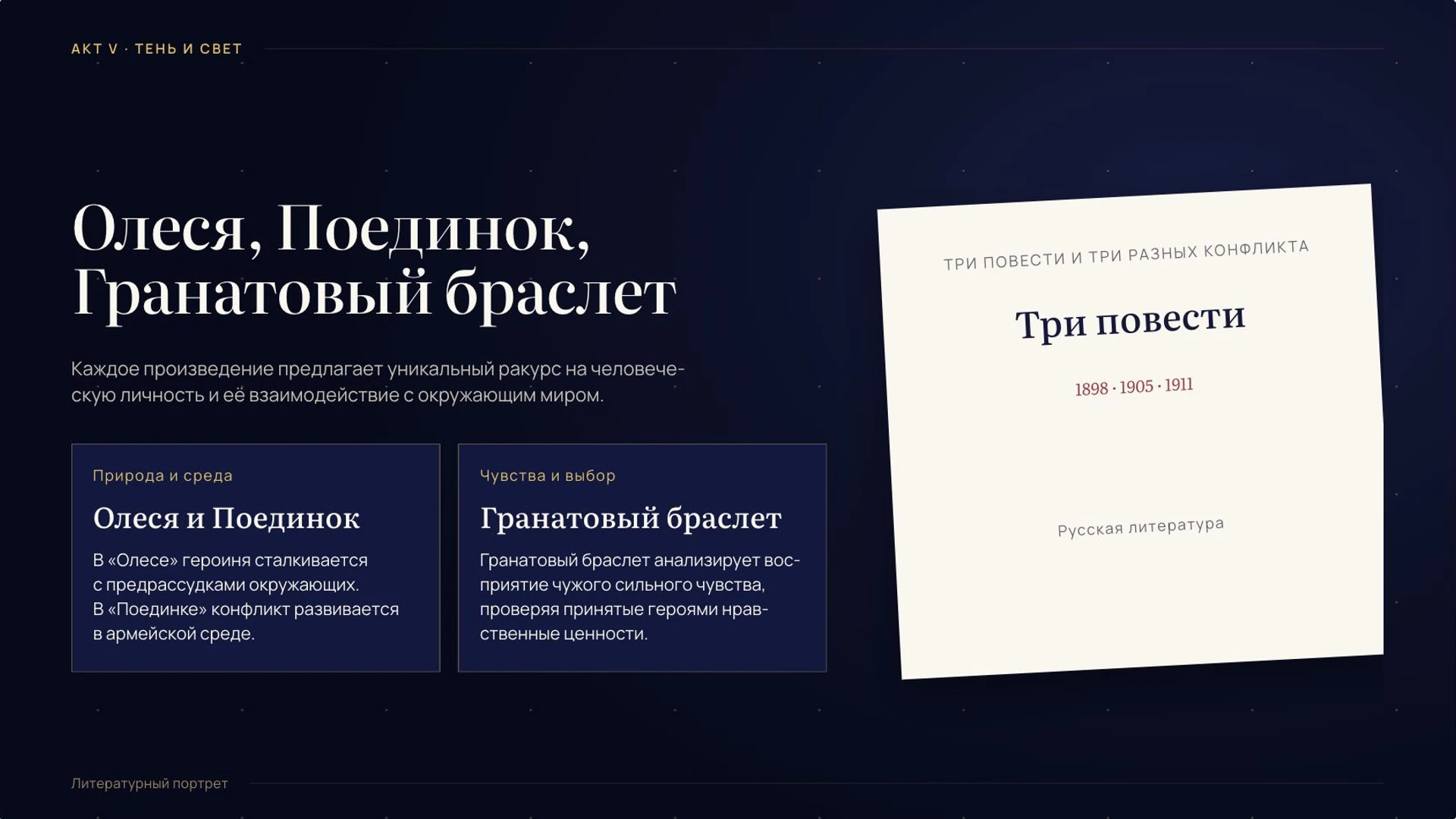 Слайд 9 «Олеся, Поединок, Гранатовый браслет» из презентации «Александр Куприн: жизнь и творчество».