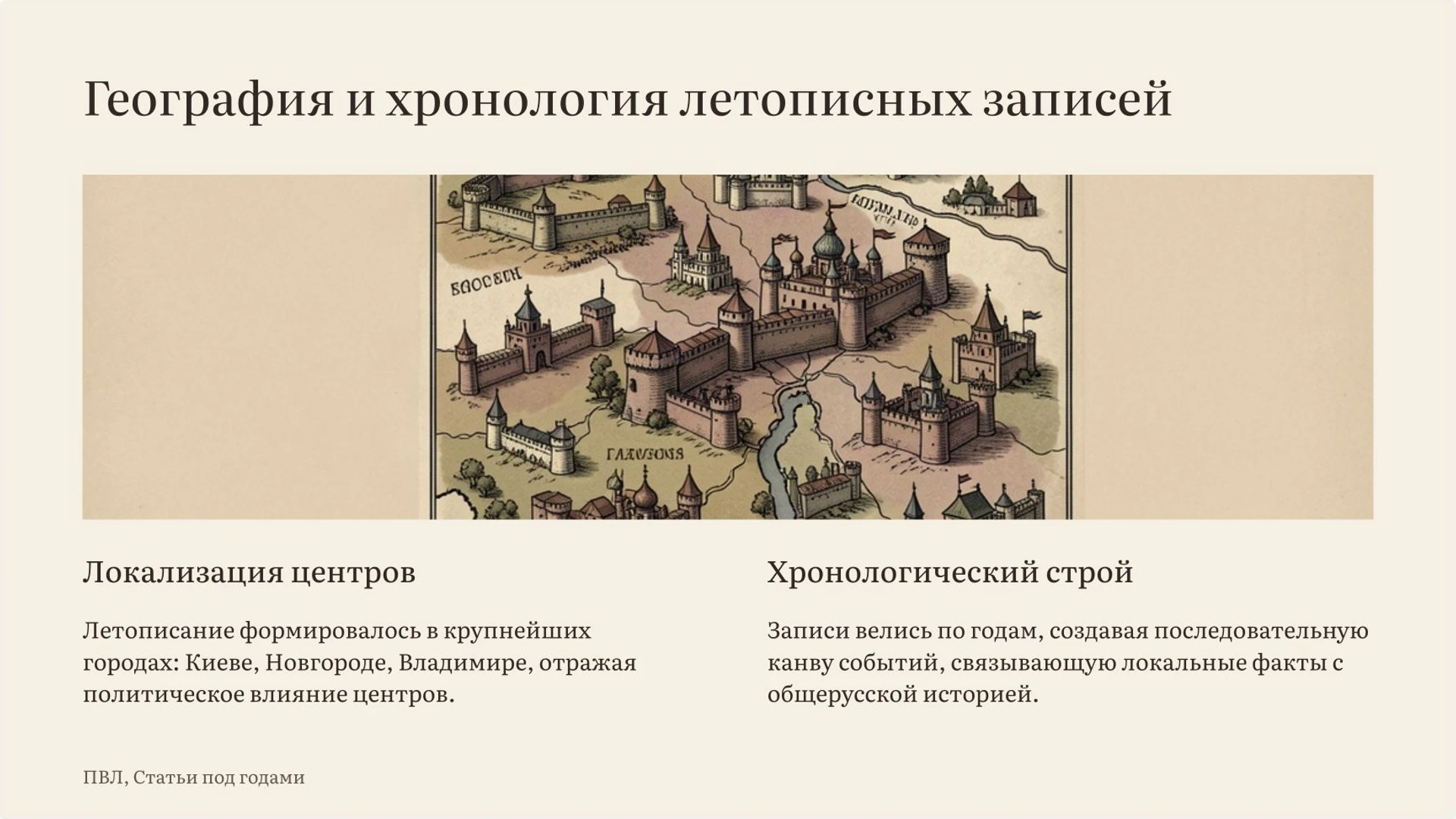 Слайд 2 «География и хронология летописных записей» из презентации «Летописи Древней Руси: события, авторы и взгляд на прошлое».