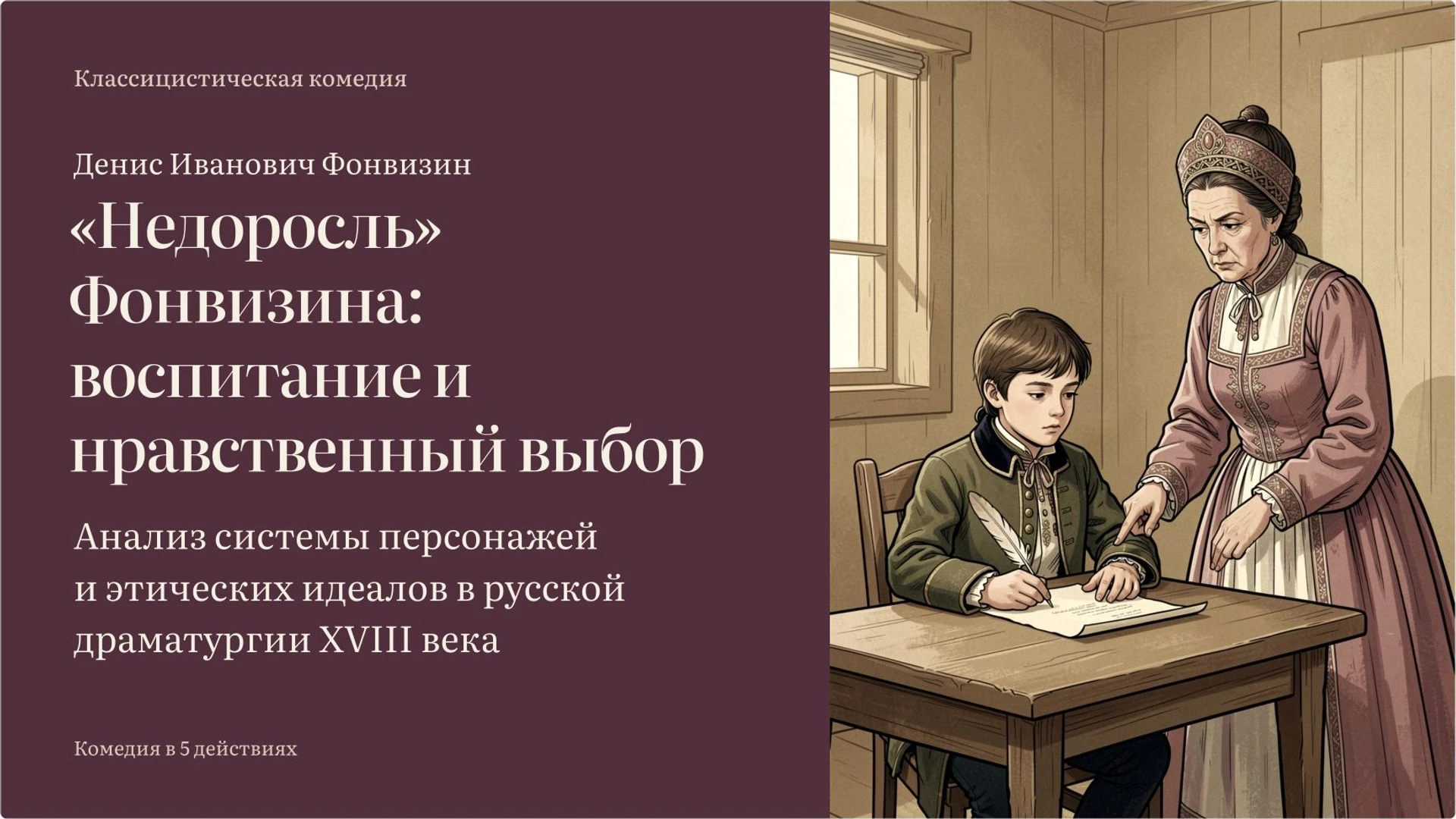 Обложка: «Недоросль» Фонвизина: воспитание и нравственный выбор