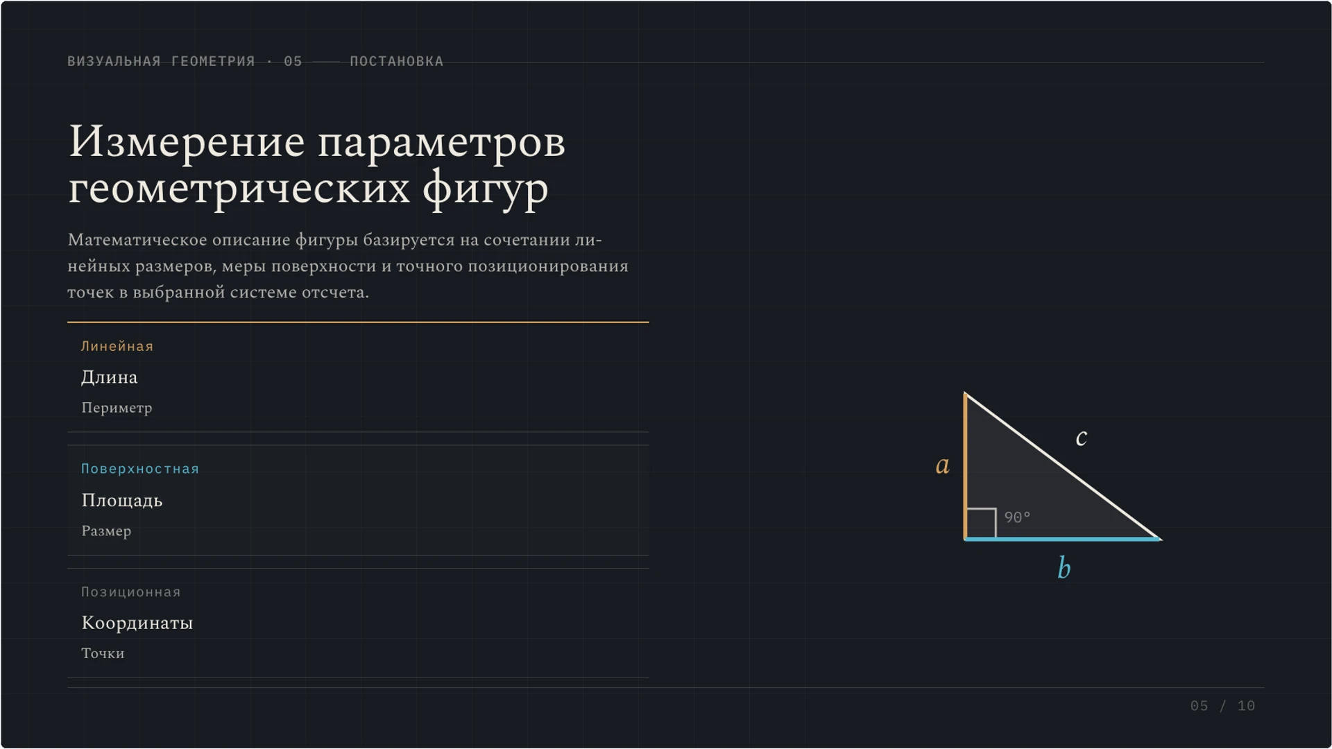 Слайд 5 «Измерение параметров геометрических фигур» из презентации «Плоскость и фигуры: как устроен геометрический чертёж».