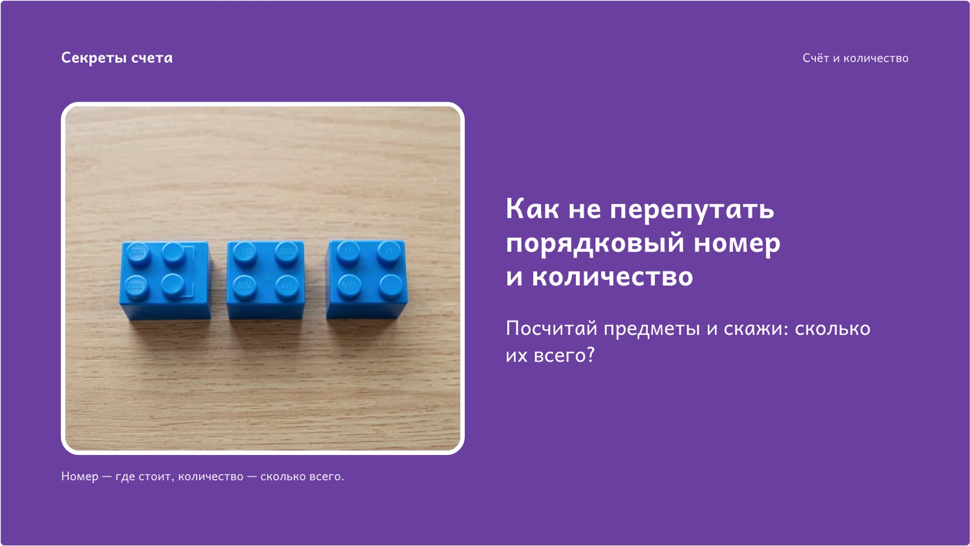 Слайд 8 «Как не перепутать порядковый номер и количество» из презентации «Счёт и количество: как считать предметы без ошибок».