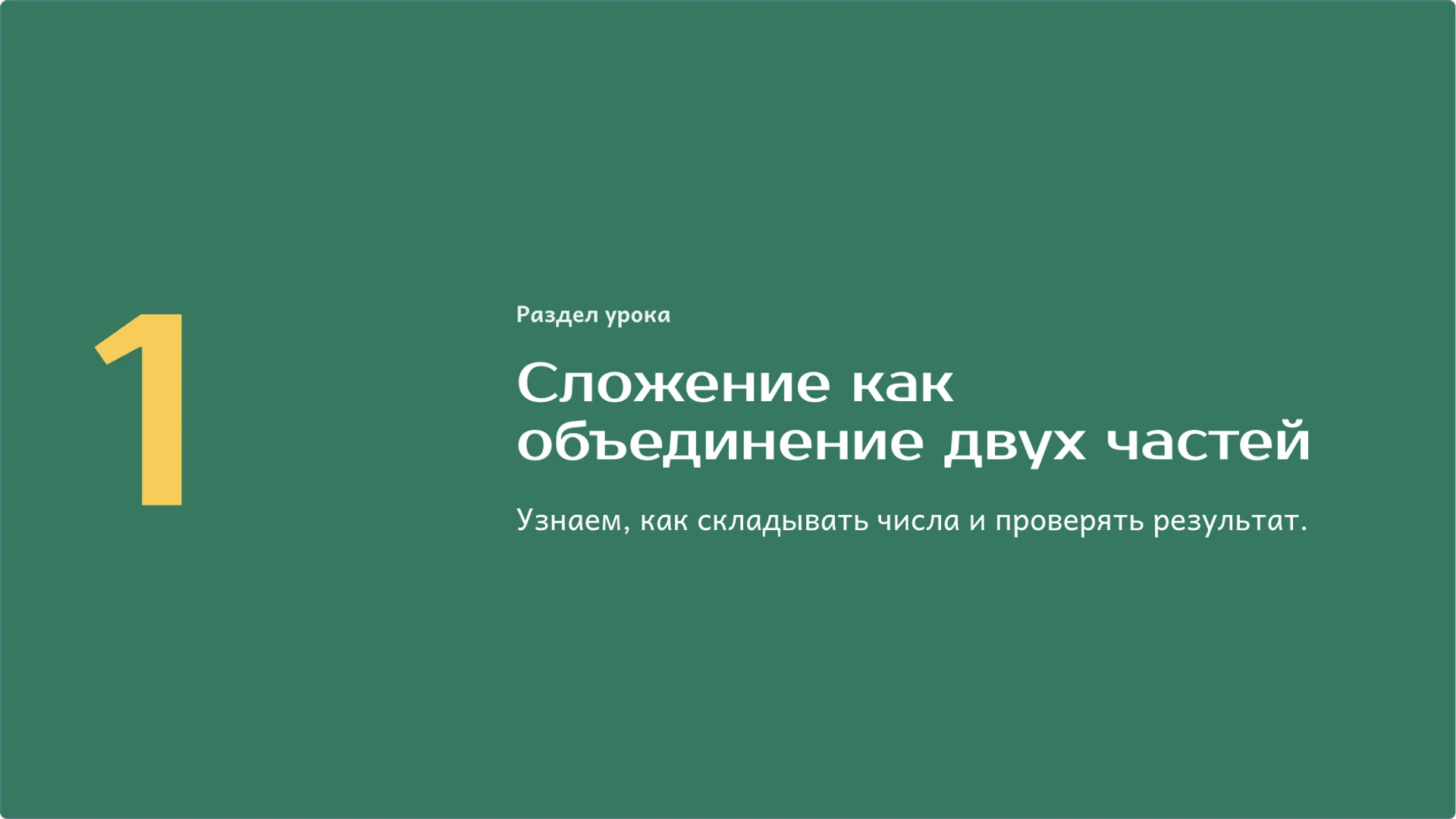 Слайд 4 «Сложение как объединение двух частей» из презентации «Сложение и вычитание: смысл действий и проверка».