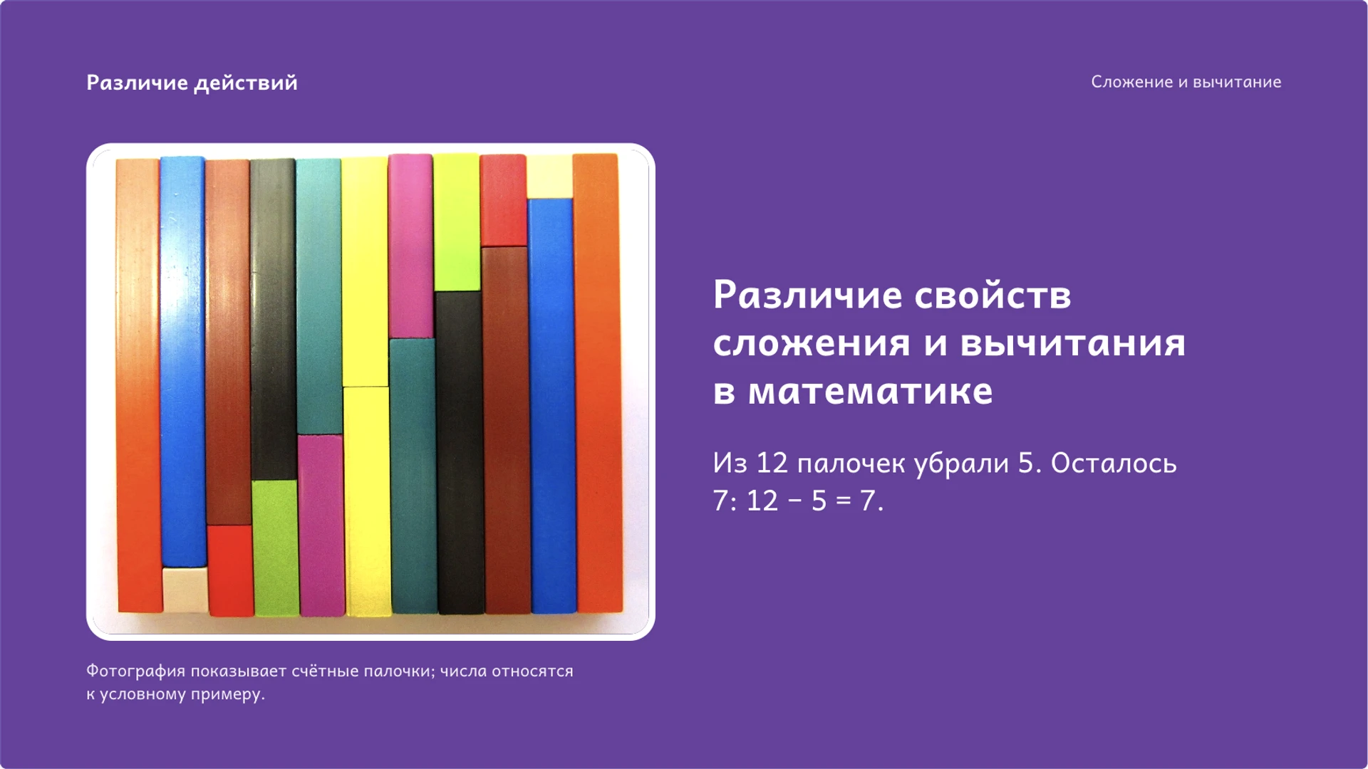 Слайд 8 «Различие свойств сложения и вычитания в математике» из презентации «Сложение и вычитание: смысл действий и проверка».
