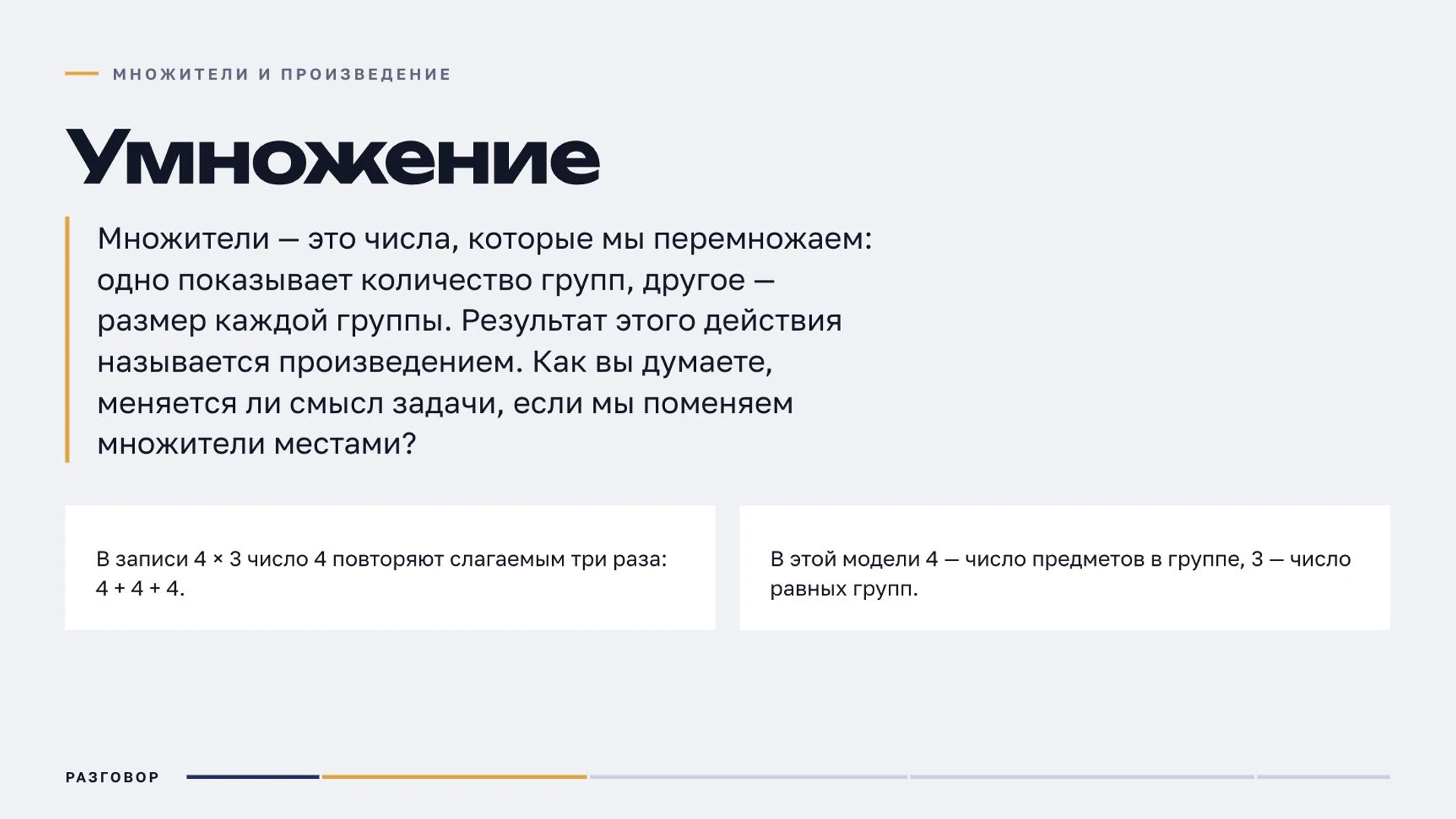 Слайд 4 «Множители и произведение» из презентации «Умножение».