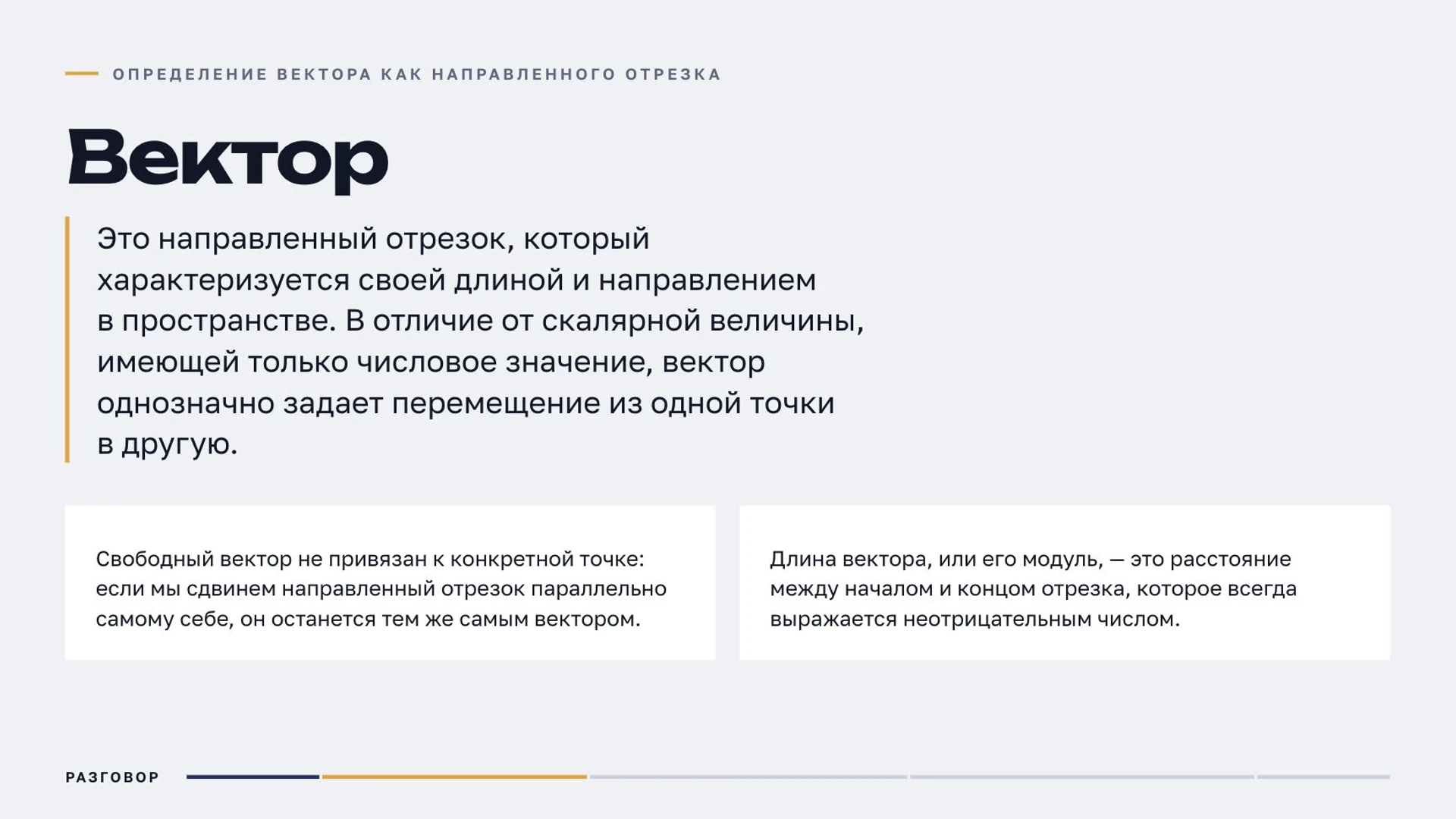 Слайд 4 «Определение вектора как направленного отрезка» из презентации «Векторы».