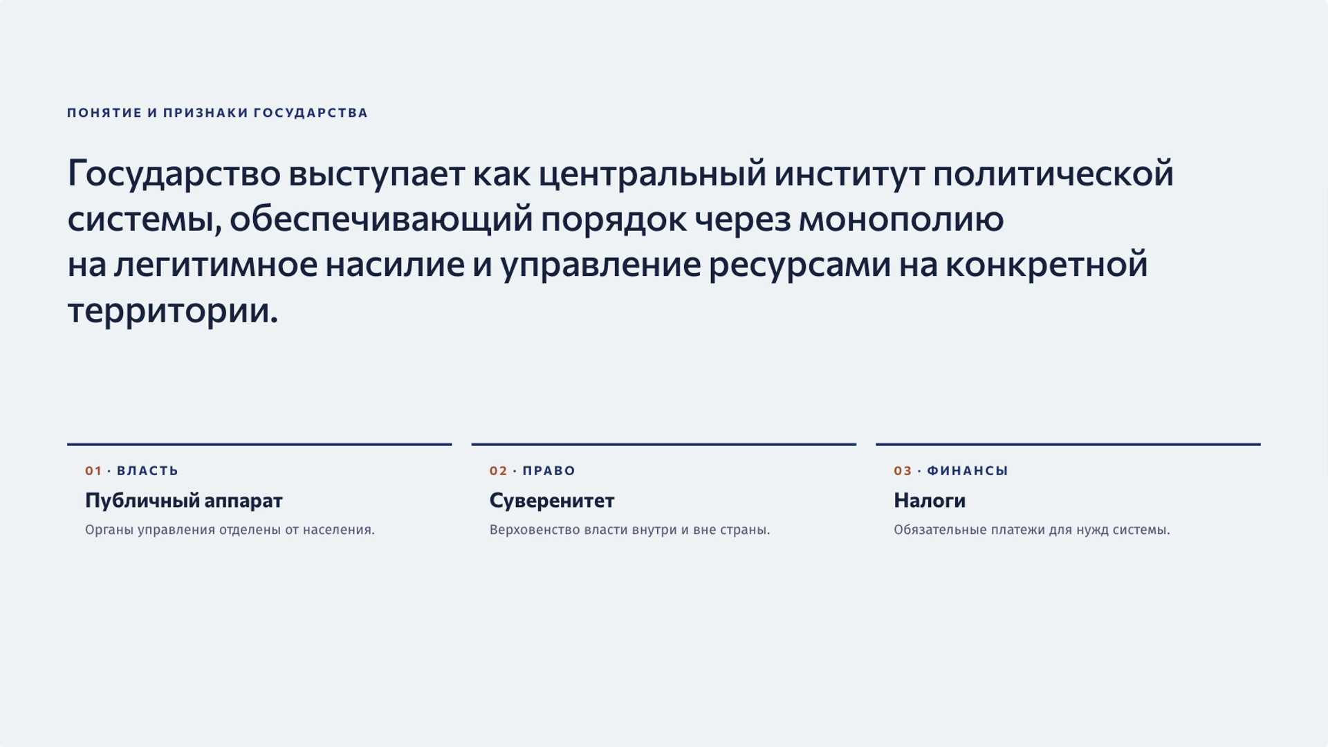 Слайд 2 «Понятие и признаки государства» из презентации «Государство: признаки, функции и общество».