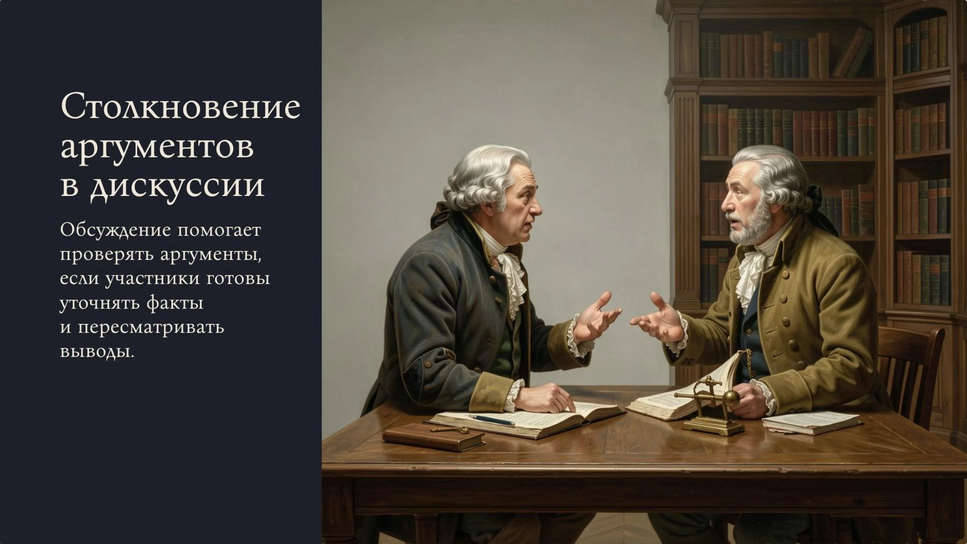 Слайд 8 «Столкновение аргументов в дискуссии» из презентации «Мировоззрение человека».