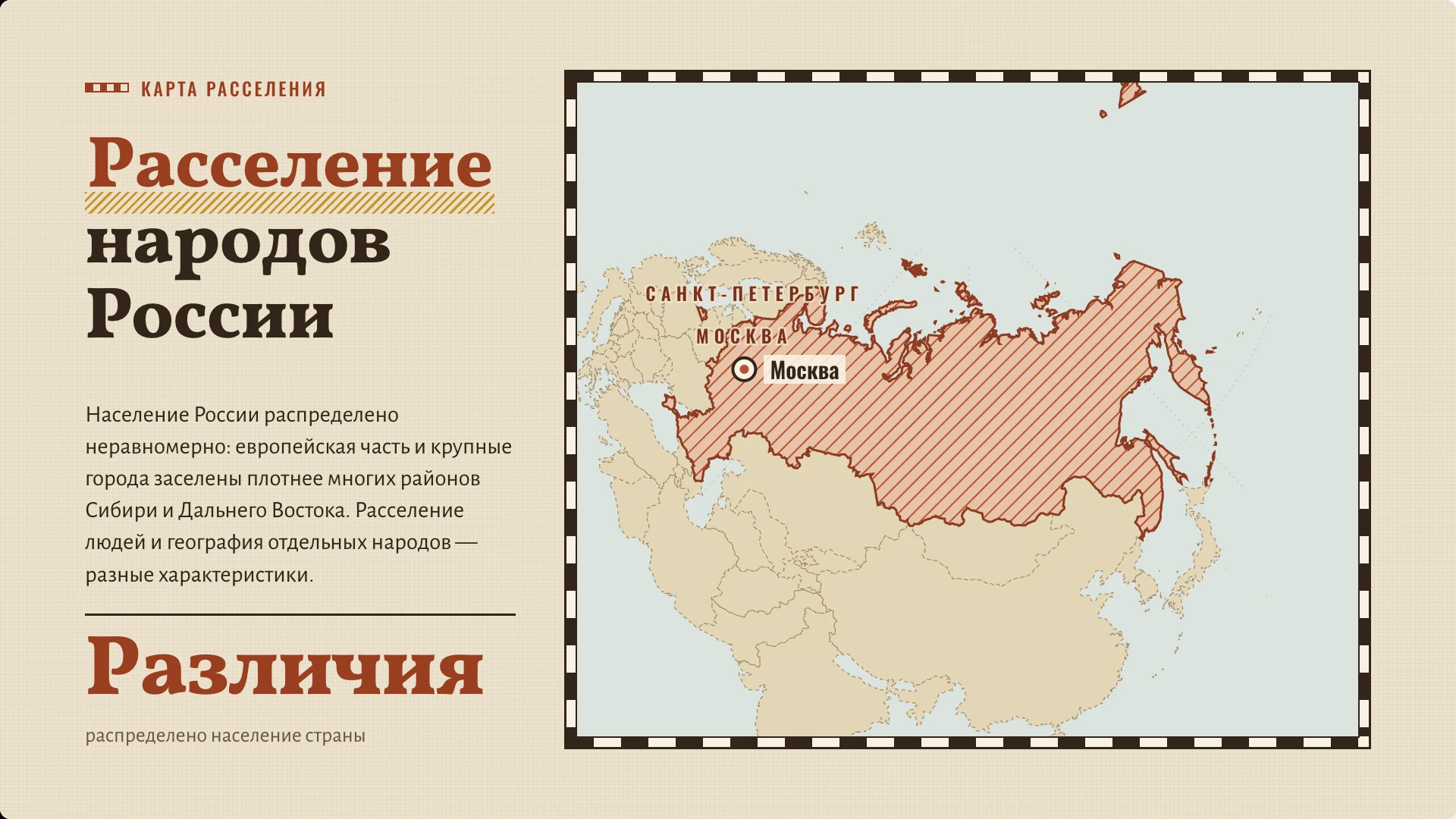 Слайд 3 «Расселение народов России» из презентации «Народы России: население и расселение».