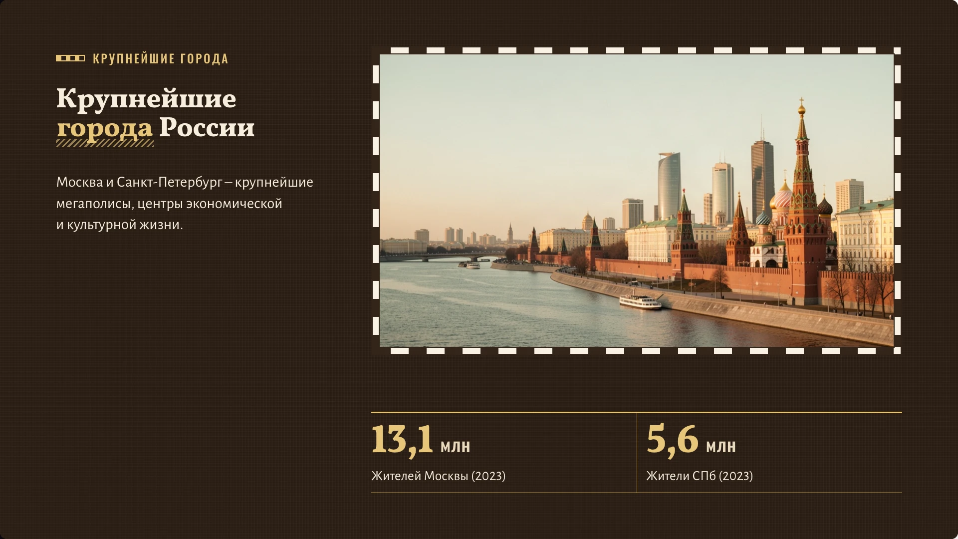 Слайд 5 «Крупнейшие города России» из презентации «Народы России: население и расселение».