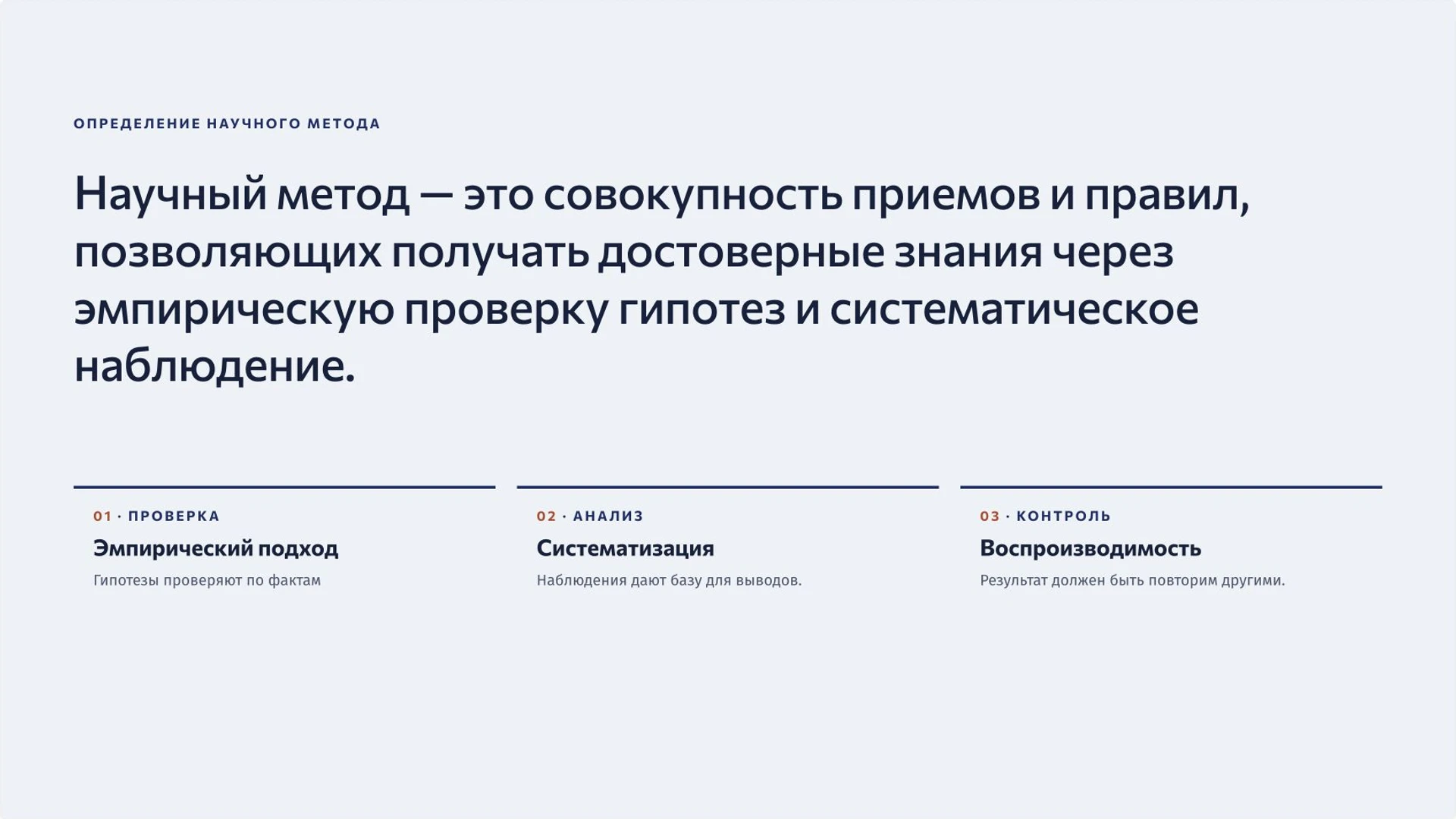 Слайд 2 «Определение научного метода» из презентации «Наука и научное познание».