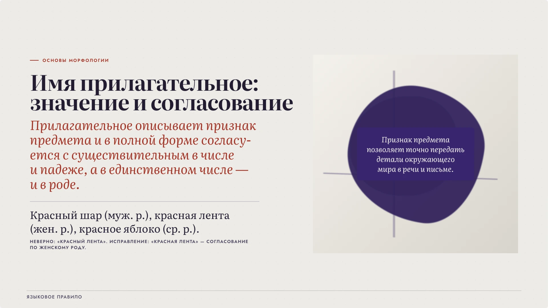 Обложка: Имя прилагательное: значение и согласование