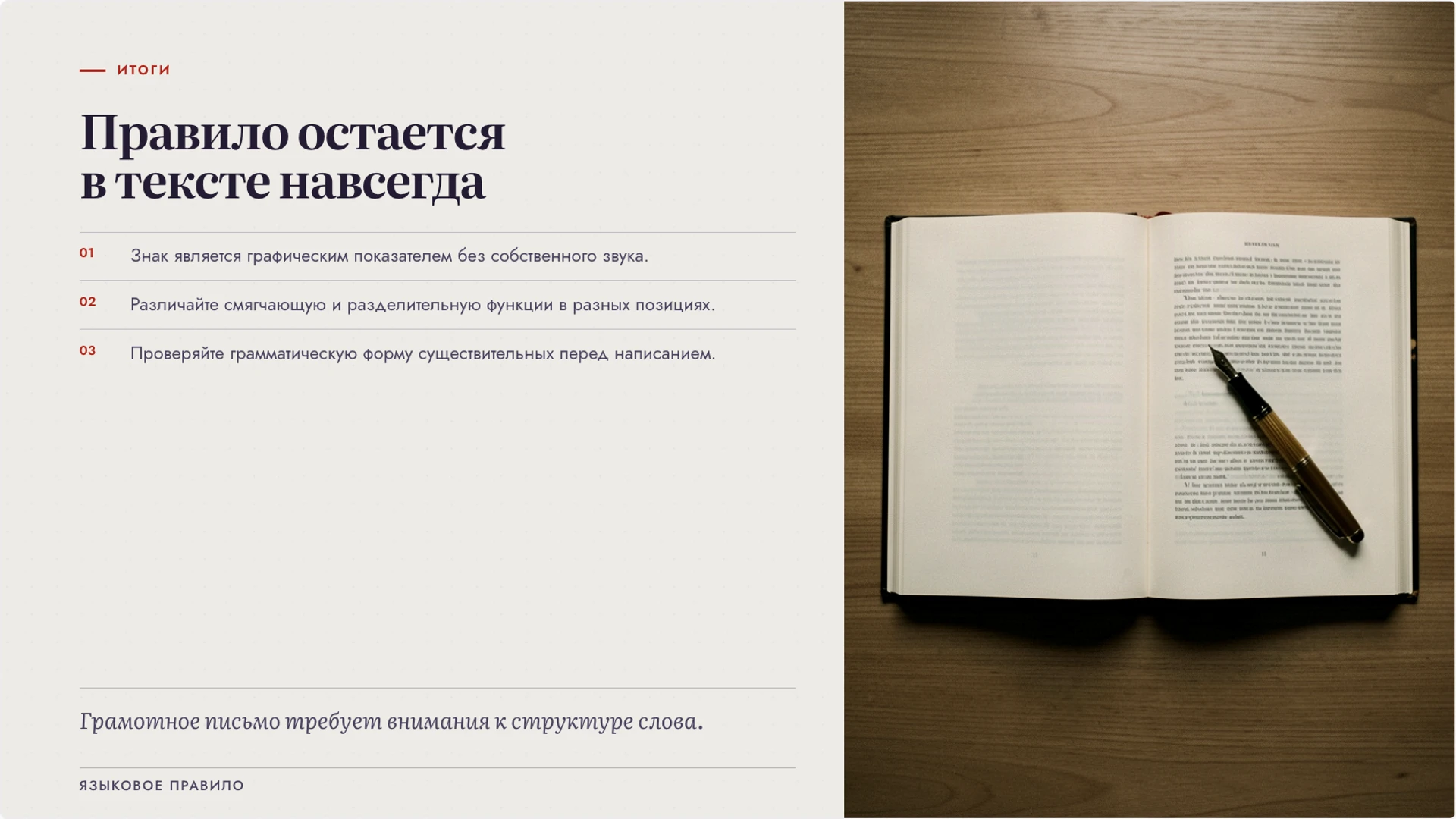 Слайд 10 «Правило остается в тексте навсегда» из презентации «Мягкий знак: функции и употребление».