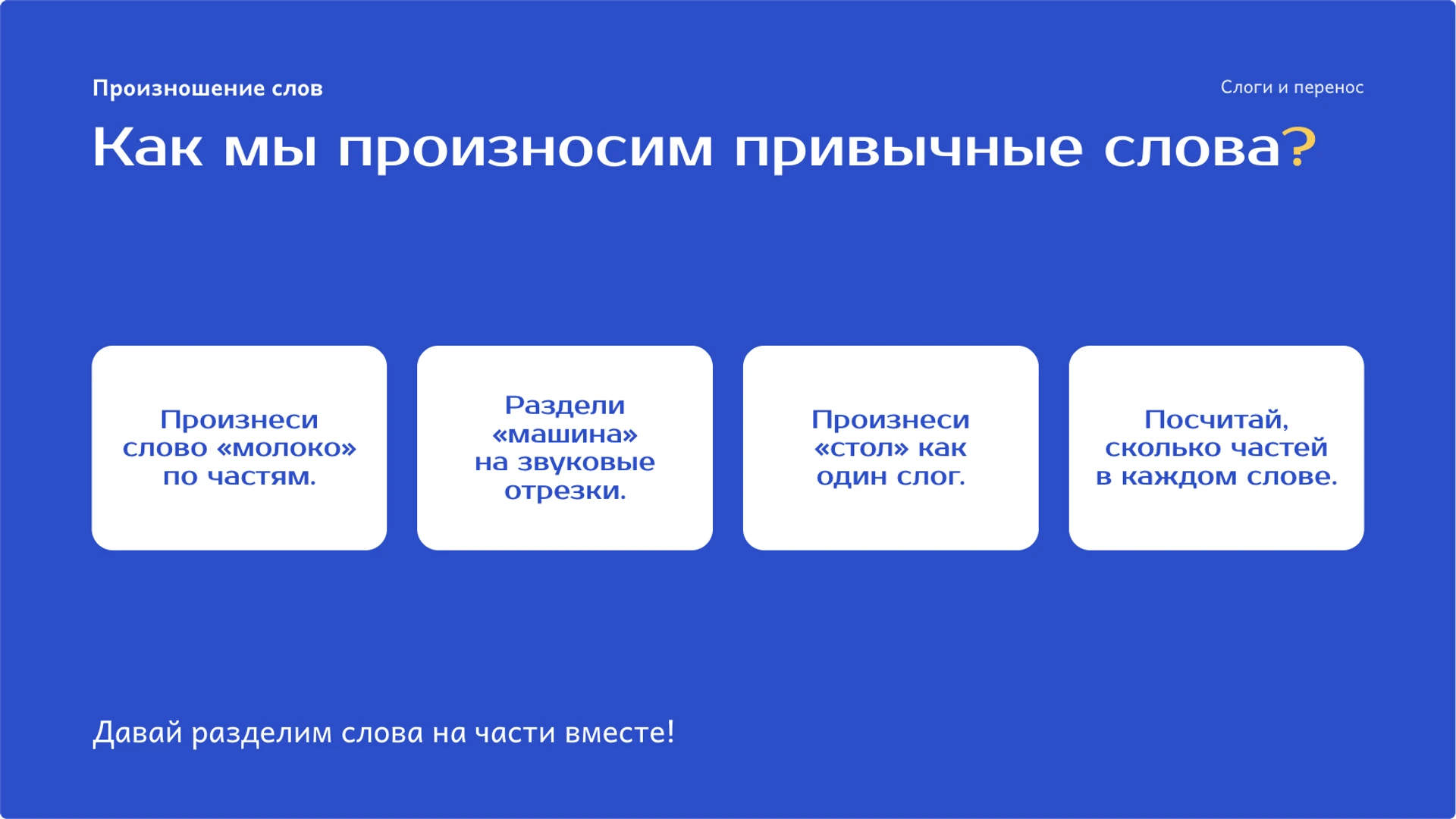Слайд 2 «Как мы произносим привычные слова?» из презентации «Слоги: деление слов и перенос».