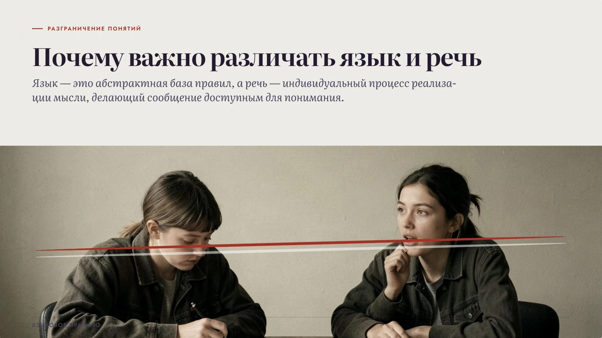 Слайд 2 «Почему важно различать язык и речь» из презентации «Язык и речь».